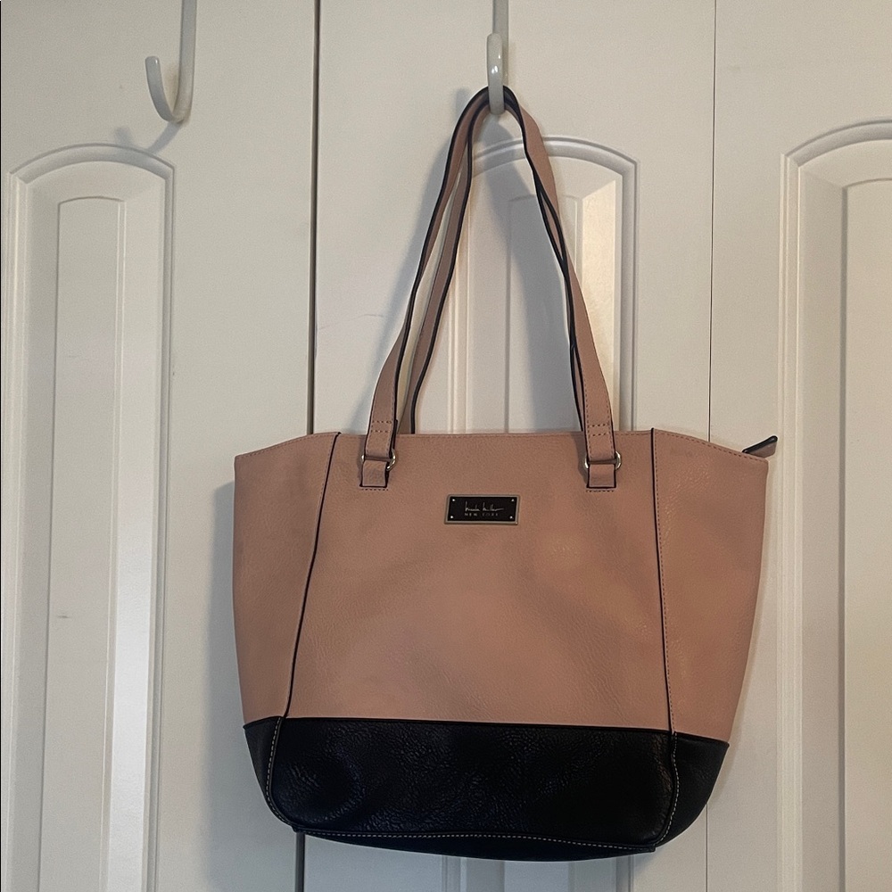 Chic Black and Pink/Tan Tote Bag